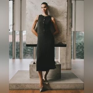 Zara Pleated Contrast Waistcoat‎ Dress